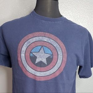 Marvel  Blue XS PreOwned T-Shirt-Hero Captain America Shield Logo